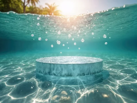 Underwater Podium with Sunlight