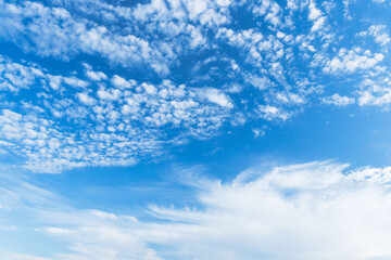 6月の空　朝の青空に白い雲19