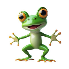 Obraz premium 3d cute frog on white background