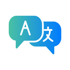 Obraz premium Modern Communication Icon Language Translation. Represents translation, multilingual options, or global communication.