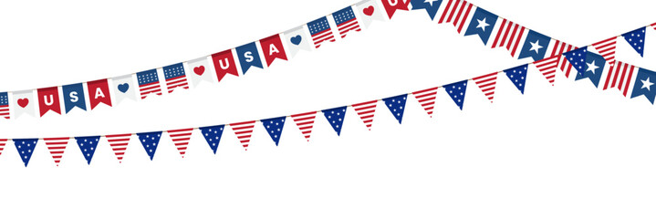 fourth of July bunting USA independence day. vector illustration