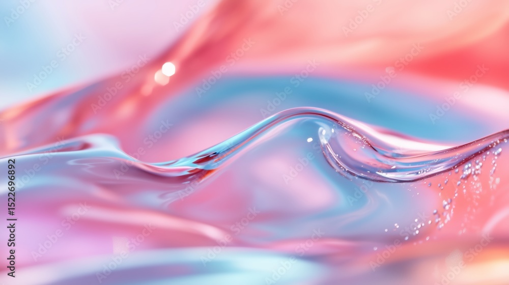 Poster colorful waves of water create a mesmerizing abstract pattern in soft pastel tones