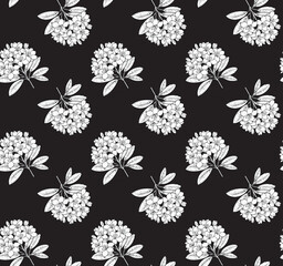 Seamless vector pattern with rhododendron flowers
