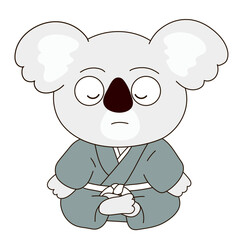 瞑想をするコアラのキャラクター