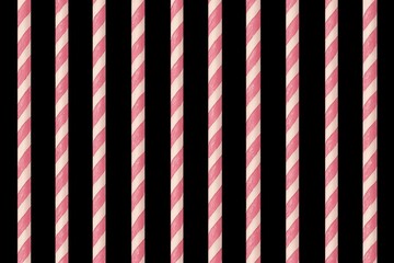 Fototapeta premium Pink and white striped paper straws isolated on transparent background.