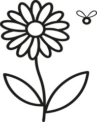 Flower and Butterfly Icon vector illustration on transparent background.