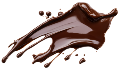 Chocolate liquid smear splash illustration isolated on white background