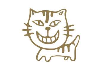 Hand drawn cat illustration 1 color