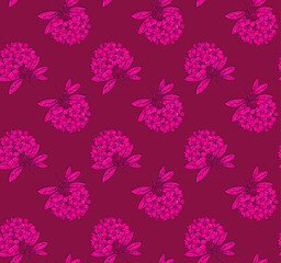 Seamless vector pattern with rhododendron flowers