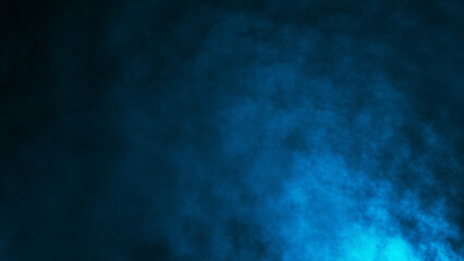 blue fog or smoke on black background.	
