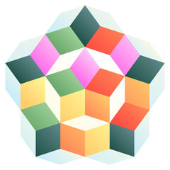 Obraz premium Quasicrystal. Editable vector icon, coloured.