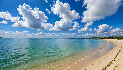 Plage de sable fin et eau turquoise