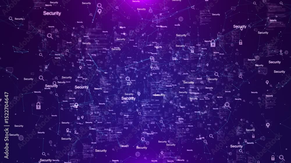 Aufkleber digital security network cyber security black shield icon. security cyber dark background. informati
