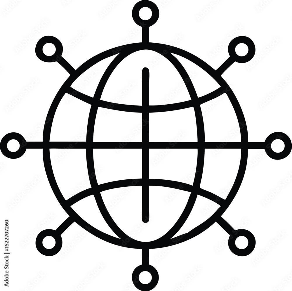 Poster global network connection worldwide internet technology communication digital world vector icon desi
