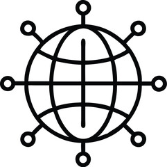 Global network connection worldwide internet technology communication digital world vector icon design