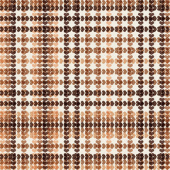 vector seamless pattern with brown theme Heart multi checked texture background pattern for textiles , backgrounds