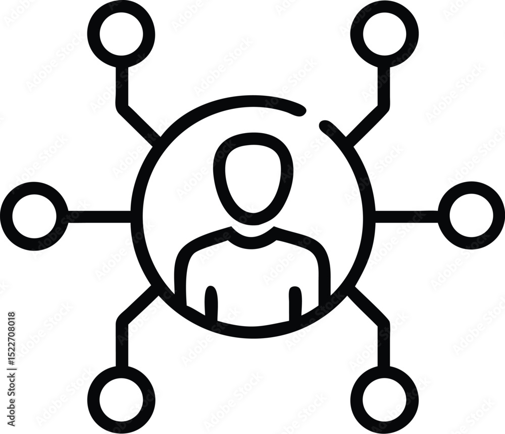 Poster network connection icon person connected to social media and business network concept design vector