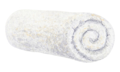 Watercolor illustration of a soft rolled towel. Perfect for spa, wellness, bathroom decor, massage and skincare concepts. Suitable for natural beauty, relaxation and hygiene-related designs.