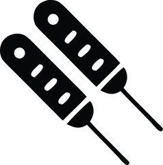 Pair of black and white probe tools with measurement markings