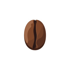 Obraz premium Single Roasted Coffee Bean Illustration Isolated on White Background, Perfect for Beverage and Food Designs