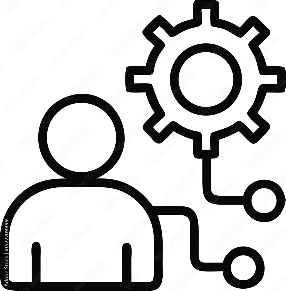 Poster automation process workflow management system configuration settings and user control panel icon des