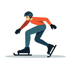 Fototapeta premium Speed Skater in Action: A Vector Illustration of an Athlete in Motion on Ice