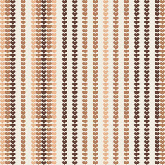 vector seamless pattern with brown theme Heart Striped texture background pattern for textiles , backgrounds