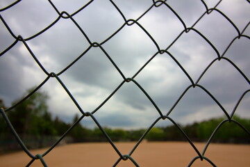 Fototapeta premium ネット裏から見るグランド