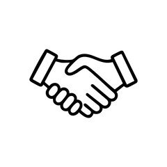 Naklejka premium Handshake icon symbol; Business agreement icon; friendly handshake line icon