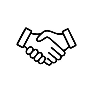 Handshake icon symbol; Business agreement icon; friendly handshake line icon
