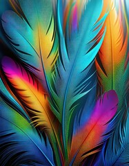 colorful feathers background