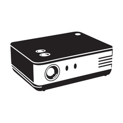 Obraz premium Digital projector in minimalist design with black and white colors 