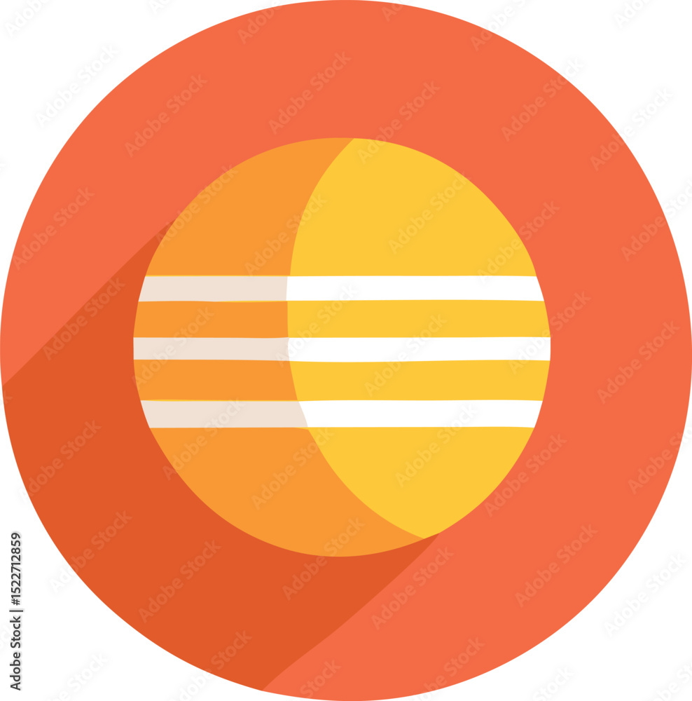 Poster abstract circular design with concentric circles and horizontal stripes in warm orange and yellow hu