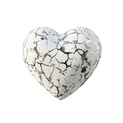 Shattered White Heart - Symbol of Broken Love, Pain, and Loss