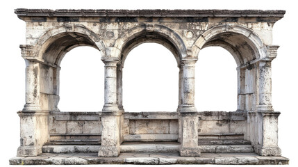 Ancient Roman bath structure Transparent background, PNG file