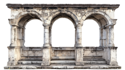 Ancient Roman bath structure Transparent background, PNG file
