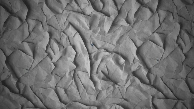 Abstract gray paper texture with crinkled surface and deep shadows for background