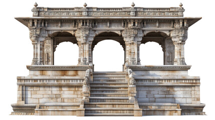 Obraz premium Ancient stepwell architecture Transparent background, PNG file