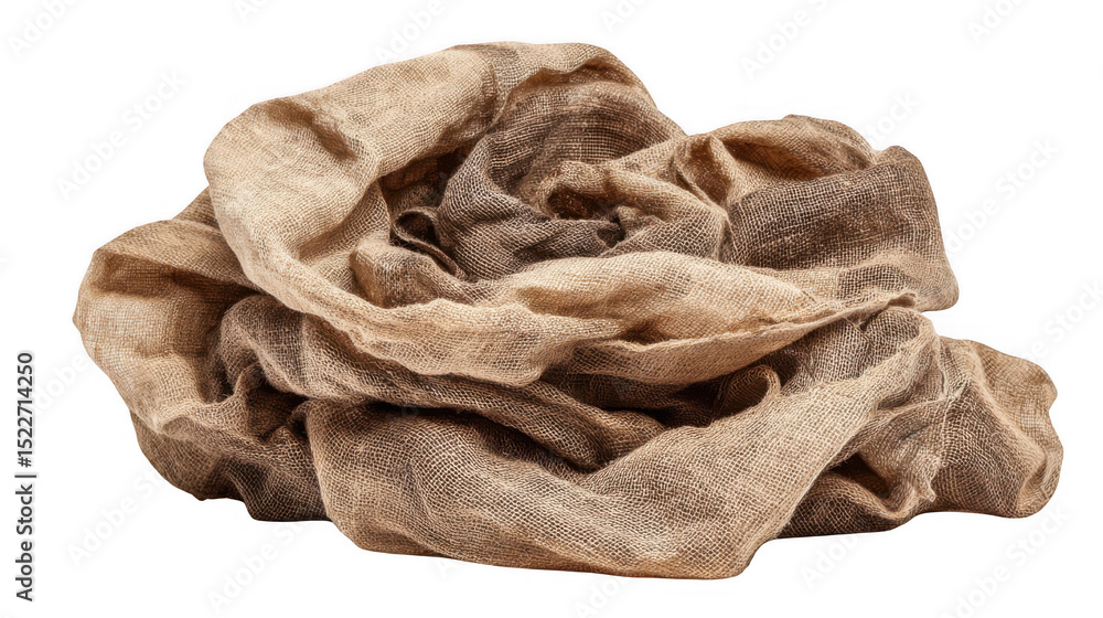 Aufkleber crumpled linen cloth in earthy tones creates a textured, natural backdrop, perfect for adding a touc