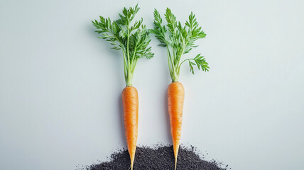 fresh carrots isolated on white background