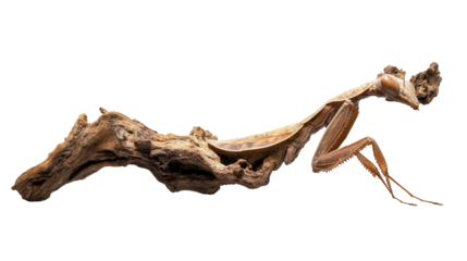 Bark mantis flat body Transparent background, PNG file