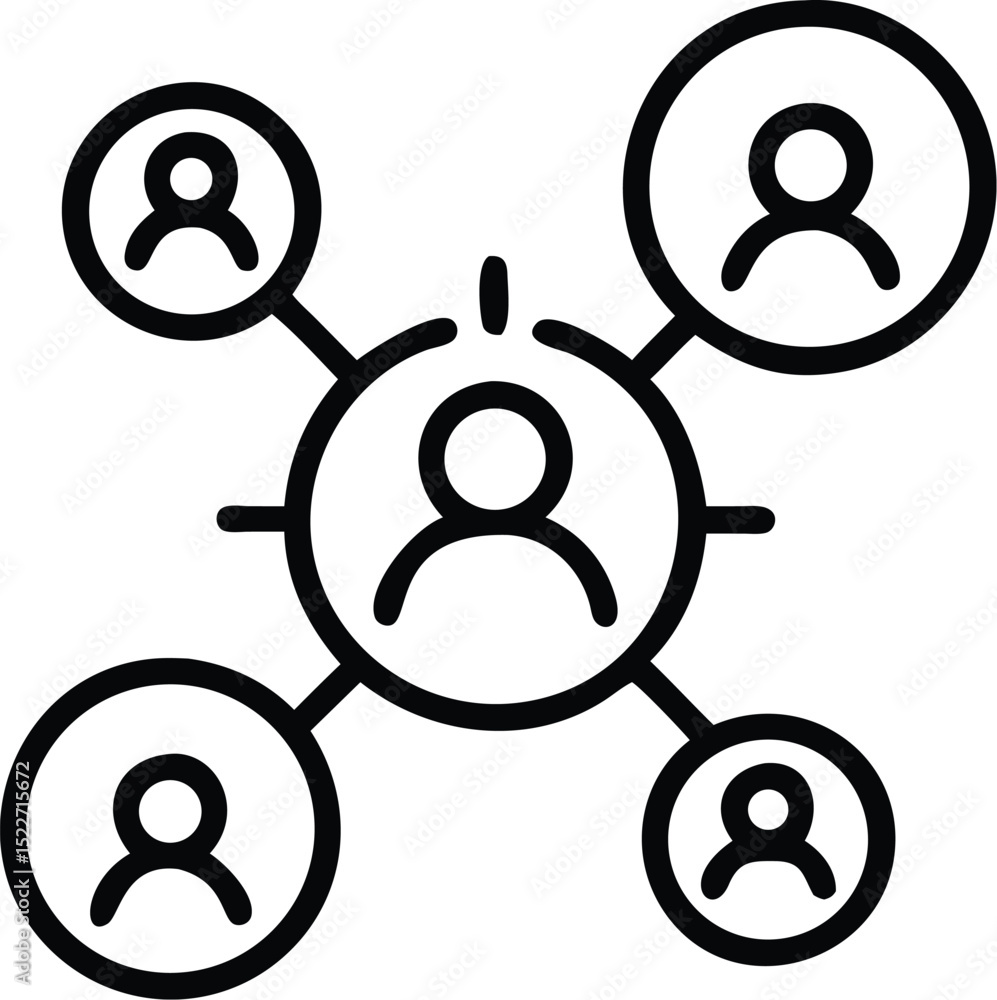 Poster network connection icon for social media and business networking and community connection concept de