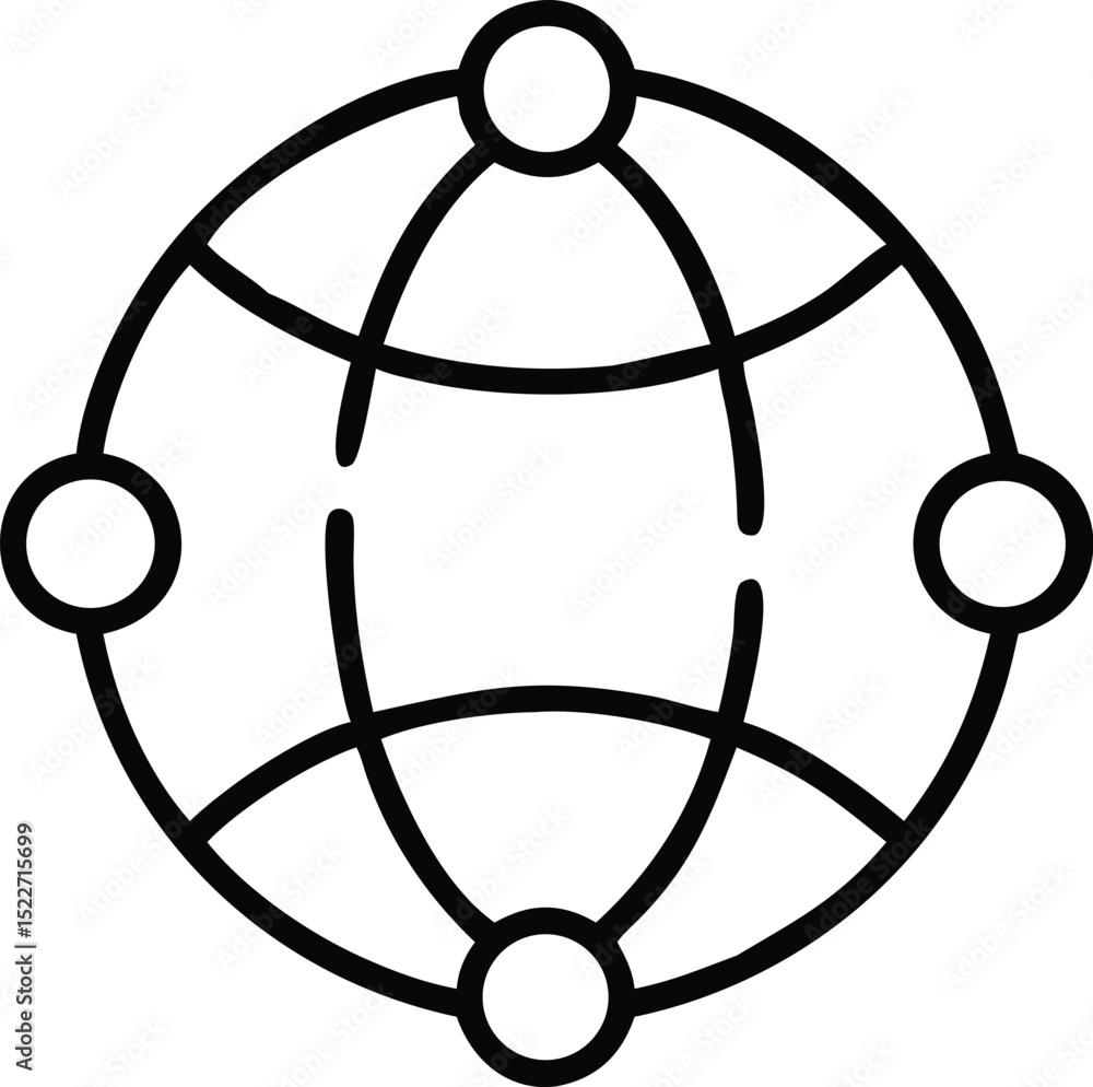 Poster global network connection internet worldwide communication technology business concept vector line i