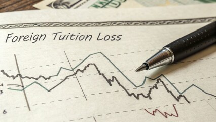 Foreign tuition loss trends analysis financial market infographic economic environment close-up educational impact