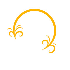 Fototapeta premium Golden flourish crescent on black backdrop offering elegant minimalism