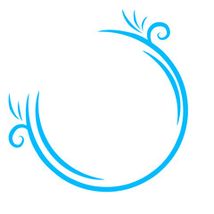 Elegant azure circular decorative frame on a stark black background design