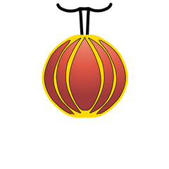 Symmetrical geometric abstraction with gradient red and golden contours illustration