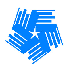 Abstract geometric symbol with a central star and radial linear pattern