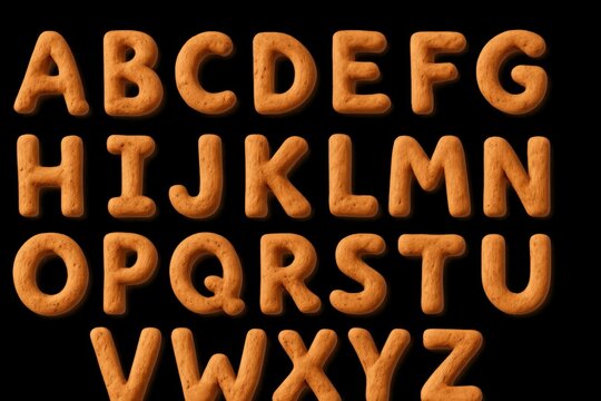 PNG image of a set of cookies with the letters and numbers isolated on a transparent background.