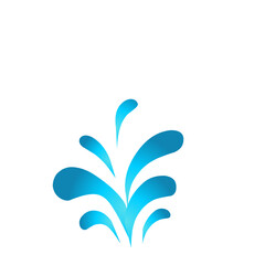 Artistic water splash symbol on a pristine black background graphic element